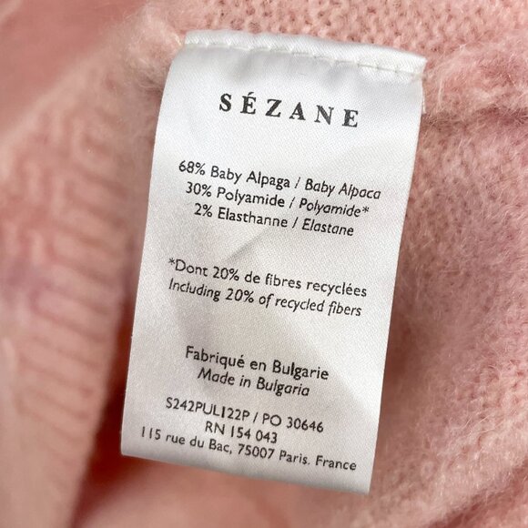 EUC Sezane Denisa Alpaca Blend V-Neck Sweater Light Pink XXL - Picture 7 of 8